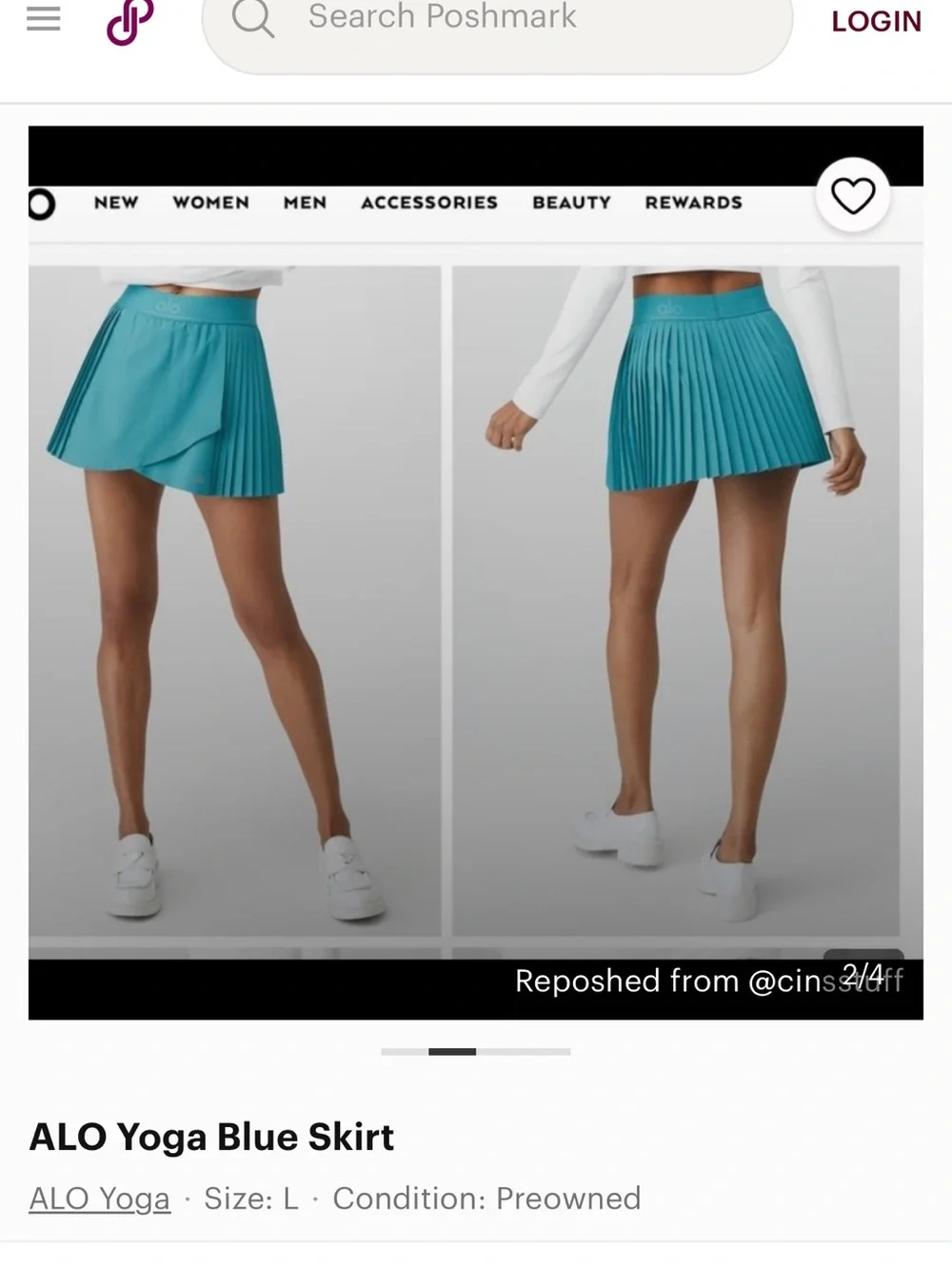 ALO Yoga Teal Pleated Mini Skirt